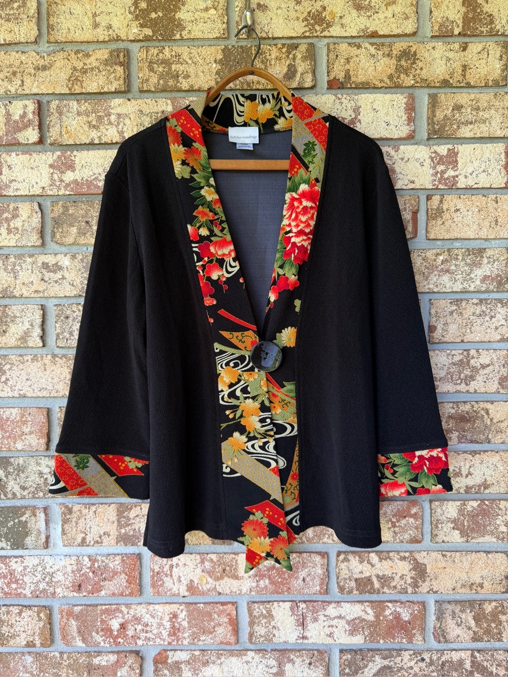 Soft Surroundings Women’s Kimono Style Jacket Size Medium Floral Excellent!